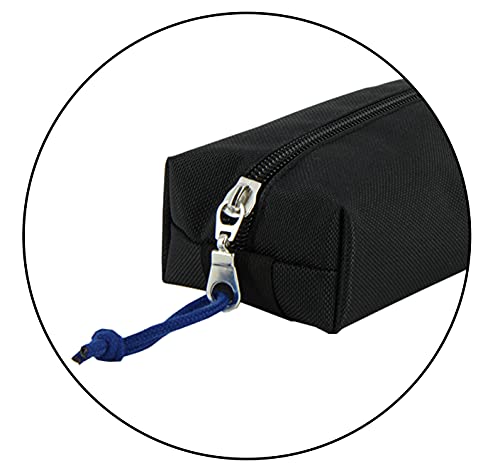Image of Oxford - Rectangular pencil case, kangoo with rubber, 22 cm, black