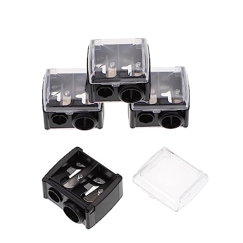 FOMIYES Makeup Pencil Sharpener Set 4pcs Dual-Ended Eyeliner Brow Sharpener Lid Quality Makeup Accessories Random Color