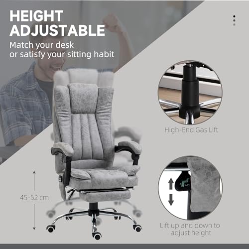 Vinsetto US921-246V810131 Microfiber Office Chair, High Back Computer Chair With 6 Point Massage thumb #2