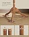 VASAGLE Solid Wood Coat Rack and Stand, Free Standing Hall Coat Tree with 10 Hooks for Hats, Bags, Purses, for Entryway, Hallway, Rubberwood, Caramel Brown URCR03WN