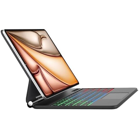 SENGBIRCH Magic Keyboard for iPad Air 13-inch and iPad Pro 12.9-inch (3/4/5/6th Gen), iPad Pro 12.9 Case with Keyboard, Multi-Touch Trackpad and Backlit Keyboard Case for Air 13 M2 2024, Black Cover