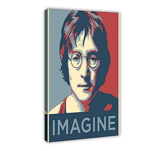 Poster John Lennon (5) sur toile pour décoration de chambre à coucher, paysage sportif, bureau, chambre, cadeau, style cadre, 50 x 75 cm - Les Beatles, Paul McCartney, John Lennon, RIngo Starr, George Harrison Poster John Lennon (5) sur toile pour décoration de chambre à coucher, paysage sportif, bureau, chambre, cadeau, style cadre, 50 x 75 cm