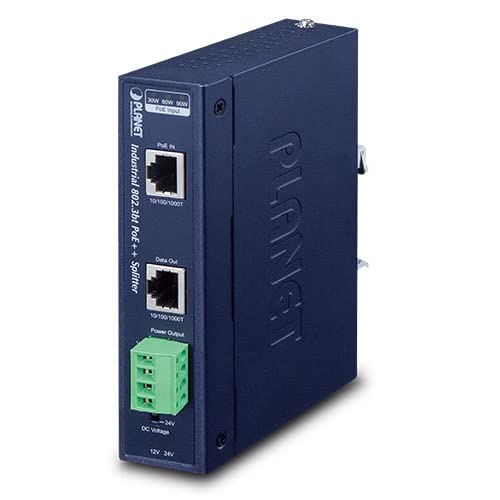 IPOE-173S Industrial Single-Port 10/100/1000Mbps 802.3bt PoE++ Splitter miniatura 1