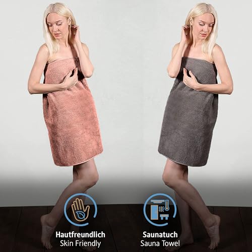 Komfortec 2er Saunatuch Set 70x200 cm aus 100% Baumwolle, XXL-Saunatücher, Sauna Handtuch, Weich, Groß, Frottee, Schnelltrocknend… – Ansicht 5