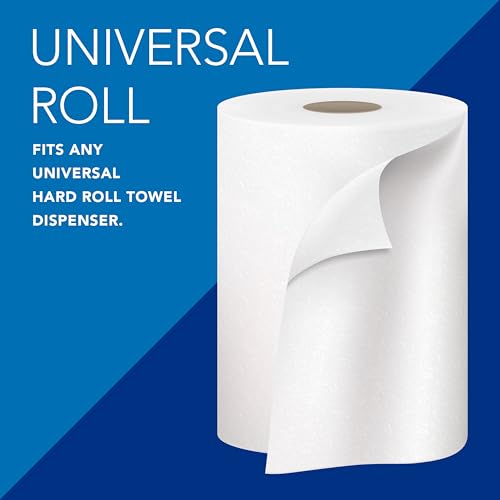 Image of Scott Professional Hard Roll Paper Towels, Bulk, 6 Rolls x 800' (56158) | Universal 1.5 inch Core, 100% Recycled Fiber, White, Standard Tier, Absorbency Pockets, Compatible with Universal Roll Dispensers
