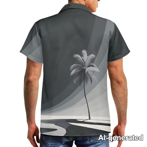 Image of Hawaii Matching Couple Outfits Husband and Wife Clothing Fashionable Mens Casual Shirts Hawaii Dress with Soft Fabric