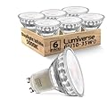 Lumiverse GU10 LED Bulb, Non-dimmable 4W (50W Equivalent) 100 Degree Flood Beam 5000K Daylight White, Halogen Replacement for Kitchen, Range Hood, Living Room, Bedroom, 6 Pack