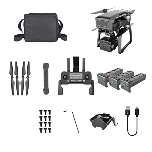 NIRAA Cuadricóptero RC Profesional con cámara 4K Ultra HD 5G WiFi FPV cardán de 3 Ejes 3KM Drone Vuelo 25 Minutos Plegable (Color : 4k 3B)