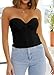 EFAN Womens Tube Tops Fall Fashion Summer Outfits 2025 Casual Beach Vacation Clothes Sweaters Strapless Sleeveless Tank Tops Black XS