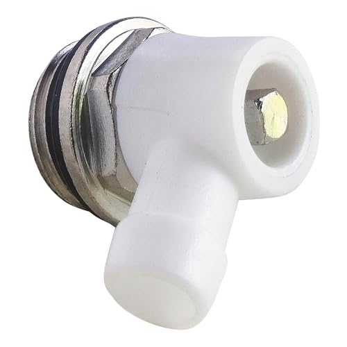 SOMATHERM FOR YOU, Robinet de vidange orientable M15/21 pour radiateur - Compatible avec tous les radiateurs à orifice inférieur, idéal pour eau chaude et froide, couleur blanche
