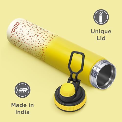 Image of Allo Steel Water Bottles Stainless Steel Sipper Water Bottle For Adults, Kids 850 Ml Water Bottles For School, Office, Sports, Gym 850 Ml Water Bottle For Men And Women, Yellow White 850Ml