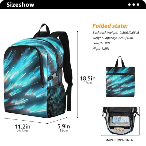 Sac à dos de randonnée pliable léger imperméable voyage bleu - 3