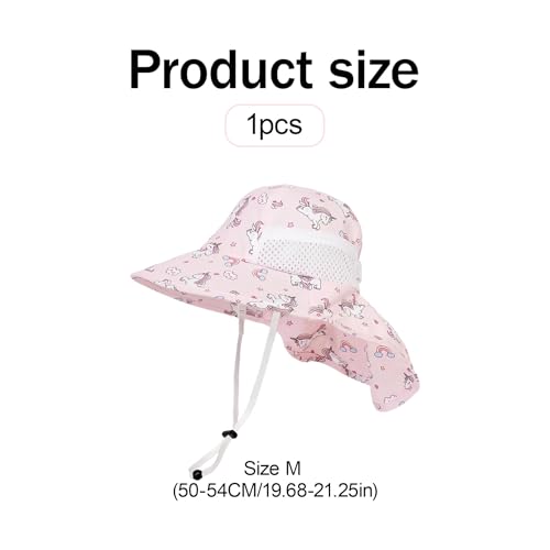 Baby Sun Hat, Wide Brim UPF 50+ Bucket Cap, for Girls, Boys, Adjustable Breathable Lightweight, Beach Hat for Outdoor Travel, Play, Sun Protection, Comfort for Infants, Toddlers Pink - Image 3