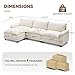 SUAWY 114 Inch Modular Couch Sectionals with Ottoman, Big Comfy Cloud Couches, L Shaped 4 Seat Modular Sectional Sofa, Modern Cloud Sectional Couches for Living Room, Deep Seat Sofa, Beige
