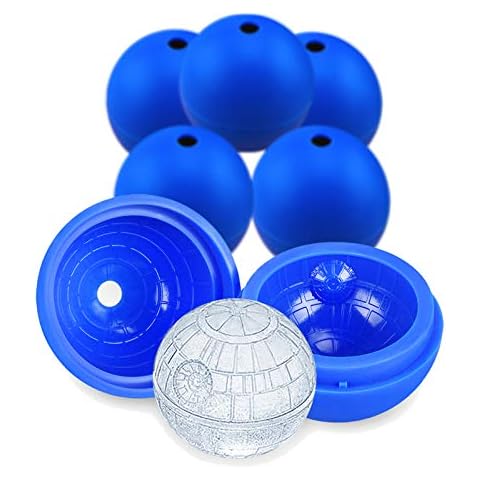 Death Star Ice Cube Mold 6 Pack Silicone Star Wars Ice Molds Sphere Big Ice Ball Maker for Whiskey, Bourbon and Cola (6) Cover