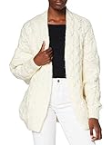 cream linen jacket womens Knitwear of Synthetics Superdry Womens Grace Oversized Cable Cardigan Sweater, Cream, L