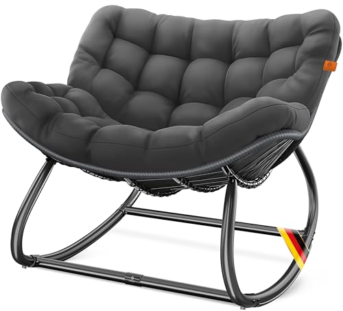 KESSER® Schaukelstuhl XXL Outdoor, ergonomischer Schaukelsessel...