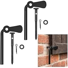 Mystic Colonial Medieval Hand-Forged Iron Shutter Dogs Set of 2 Heavy Duty Functional Window Shutter Holdbacks | Rustic Vintage Black Finish | Medieval Outdoor Hardware with Mounting Screws