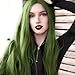 AFBeauty Soft Green Wig Olive Green Long Straight Lace Front Wigs for Women Pre Plucked Natural Hairline Synthetic Neon Color Wigs Glueless Hair Replacement Wigs Drag Queen Cosplay Daily 24Inch