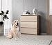 FURNIX Kommode mit 3 Schubladen 70 x 40 x 77 cm in Sonoma Eiche - Schubladenkommode Holz Mehrzweckschrank für Flur Schlafzimmer Wohnzimmer Badezimmer Kinderzimmer als Sideboard Highboard Kippschutz