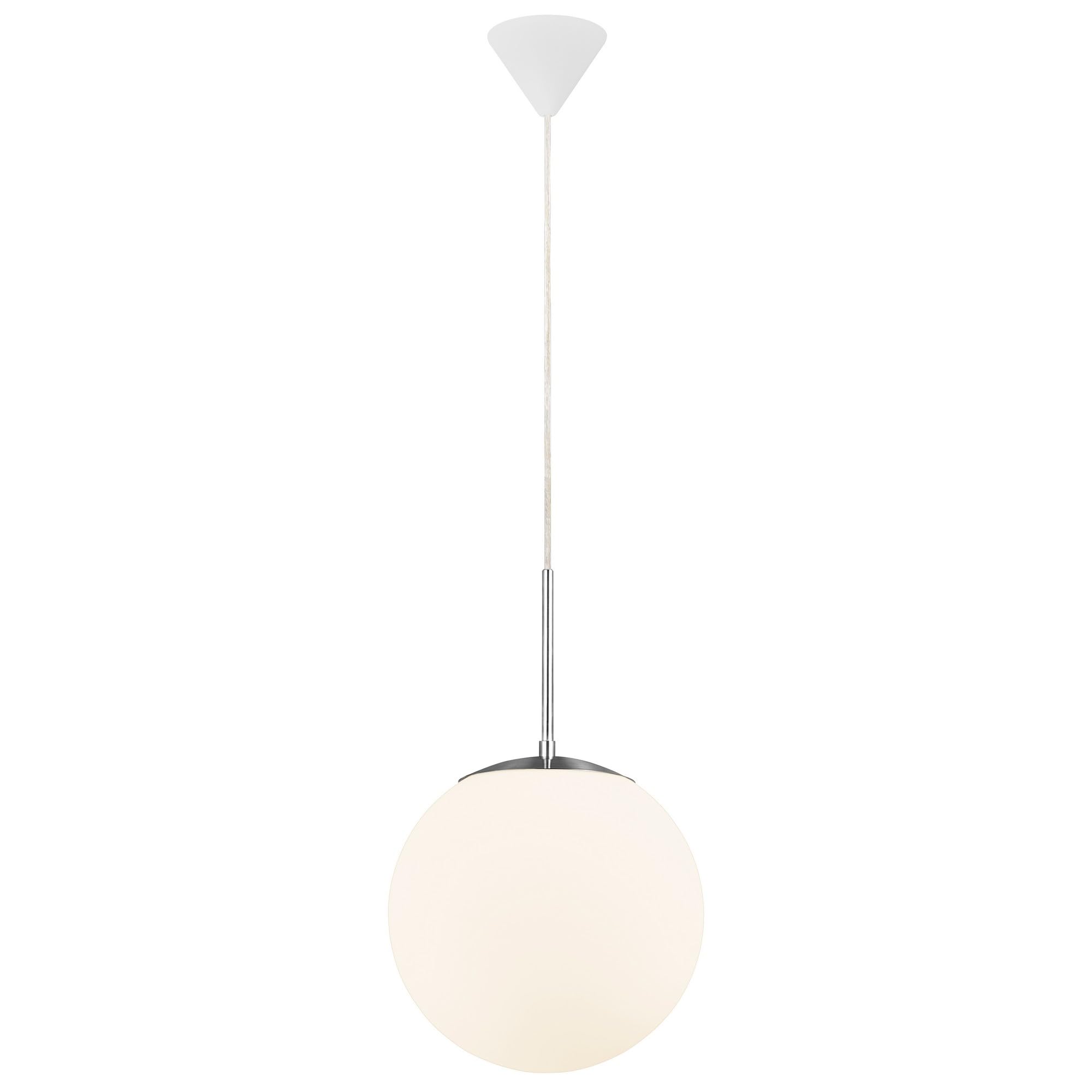 Nordlux White Cafe 25 Single Dome Ceiling Pendant Light (39573001, Opal Glass)