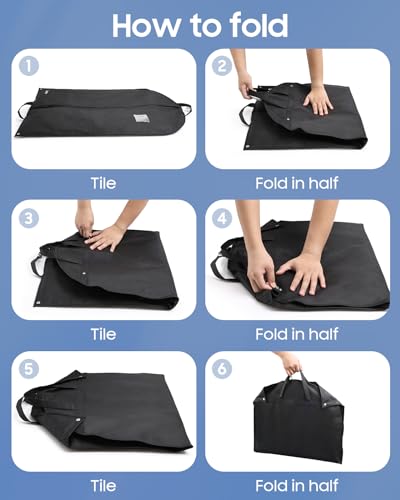 Lictin 100 x 60cm Breathable Garment Bag With PVC Transparent Window - Suit Protector Carrier for Wardrobe and Travel, Includes Shoe Cover (Black, 3 Pcs) - Image 5