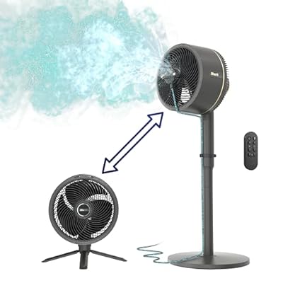 Shark FlexBreeze Pedestal & Tabletop Oscillating Fan with Remote, Indoor & Outdoor Oscillating Fan, Portable Fan With Mist, Corded & Cordless Fan with InstaCool Misting Attachment, FA222