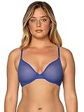 Smart & Sexy Women's Sheer Mesh Demi Underwire Bra Dazzling Blue 34D