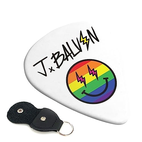 J Balvin J.バルヴィン ギターピック 収納ケース付き ピックセット 3種厚み 超軽量 耐久性 キーチェーン 携帯便利 紛失しにくい 6枚 演奏 練習用 初心者から専門家まで適用 贈り物 0.96mm