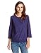 Lark & Ro Women's 3/4 Sleeve Embroidered Top