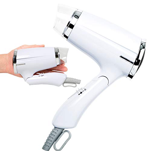 Folding Hair Dryer Compact Travel Blow Dryer Professional Salon Hair Dryer Small Hair Dryer 3 Heat Settings Lightweight Mini 8x7inch for Men and Women