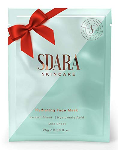 Sdara Skincare Hydrating Face Masks - Lyocell Sheet Mask with Hyaluronic Acid Serum for Deep Moisturizing Facial Skin Care - Korean Face Mask (1-Pack)