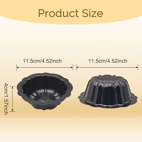 Fluted Mini Cake Pan for Cupcake Baking, Nonstick Carbon Steel Tube Mold