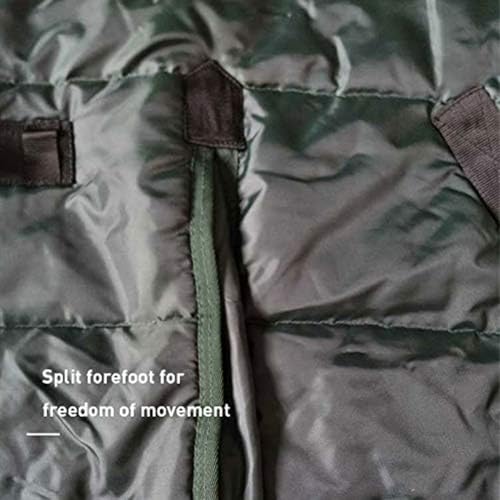 Image of La La Pet Waterproof Warm-Keep Horse Turnout Blanket Adjustable and Breathable Clothes for Horse Mini Pony Ripstop Medium Weight 220g Poly Fill for Winter Green 43Inches