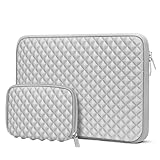 MOSISO Laptop Sleeve Compatible with MacBook Air/Pro, 13-13.3 inch Notebook, Compatible with MacBook Pro 14 inch M4 M3 M2 M1 Pro Max 2024-2021, Diamond Foam Neoprene Bag with Small Case, Gray