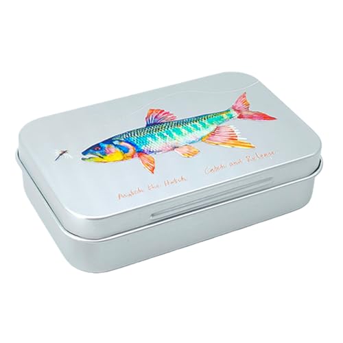 Metal Fly Fishing Lures Box with Rounded Edges and Double Lining Metal Fly Baits Box for Enhances Protections Enduring Outdoor F