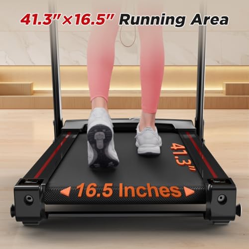 Image of 3.5HP Folding Treadmill for Home, Portable Treadmill with Incline & 12 Programs, 330 lbs Capacity Electric Running Machine for Home Office, APP Control, Easy Fold & Space Saving