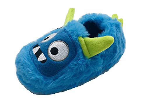 GladRags Chaussons monstre en peluche pour garçons ou filles, bleu ou rouge, pointure 38-46, bleu, 24 EU Cover