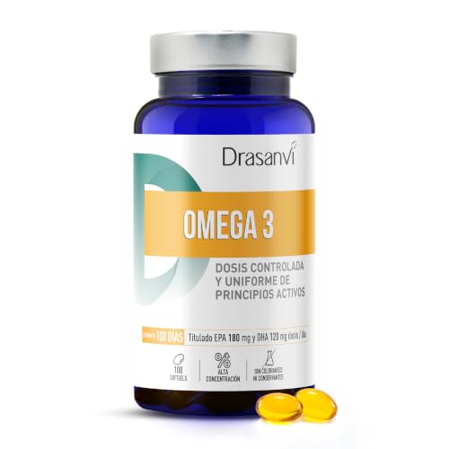 DRASANVI NUTRABASICS OMEGA 3   Vitamina E   Contribuyen al buen funcionamiento del CORAZÓN   SIN GLUTEN   100 perlas