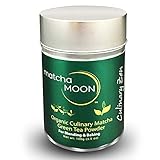 Matcha Moon Uji Matcha Green Tea Powder | Japanese Culinary Grade, USDA Organic | All-Natural, Vegan, Gluten Free | Lattes, Smoothies, Baking, Recipes | Pure Nutritional Supplement | 100g Tin