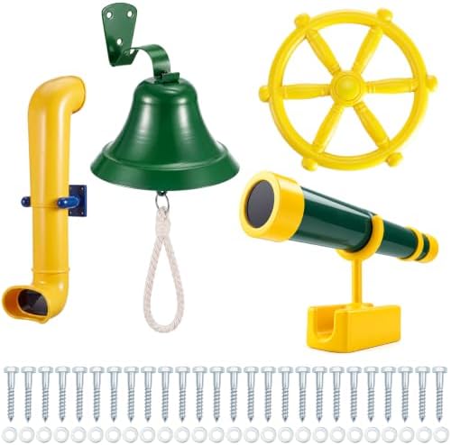 Sratte Playground Accessories Kit for Kid with Bell, Wheel & Periscope