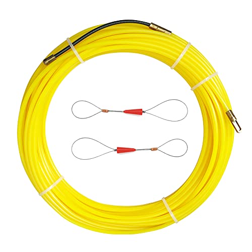 VGongTech 20m 67 Feet Fish Tape Wire Puller Kit Through Wall Fish Tape Nylon Electrical Cable Puller Wire Guide Device Threader Fish Cable Fastener
