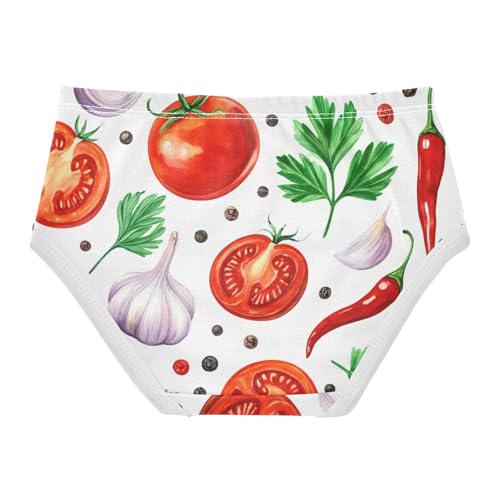 Cotton Girls Underwear Toddlers Watercolor Tomatoes Vegetables Cute Panties Girl Fun Kids Briefs Undies 2t2