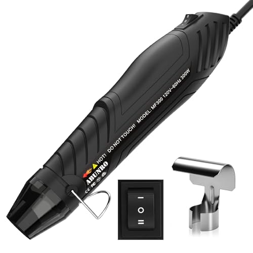 Mini Heat Gun 300W, 482℉ & 662℉（250℃& 350℃）Fast Heat Hot Air Gun Tool with Reflector Nozzle and 6.6Ft Long Cable Overload Protection for Crafting, Vinyl Wrap and Shrink Tubing