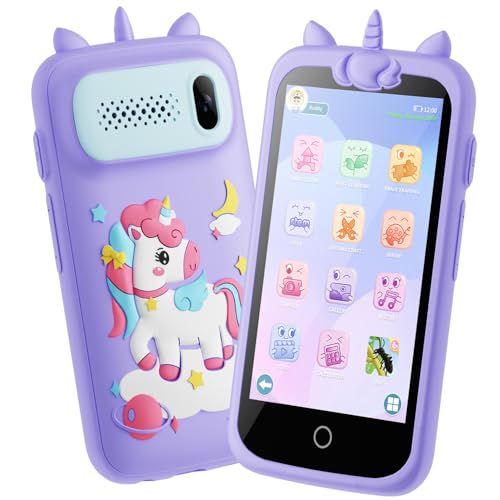 Kinder Handy Smartphone Pretend Smartphone für Kinder mit Dual Kamera MP3 Player Jungen Mädchen Geburtstags Geschenke Lerntelefon Spielzeug ab 3 4 5 6 7 8 9 10 11 12 Jahre Lila