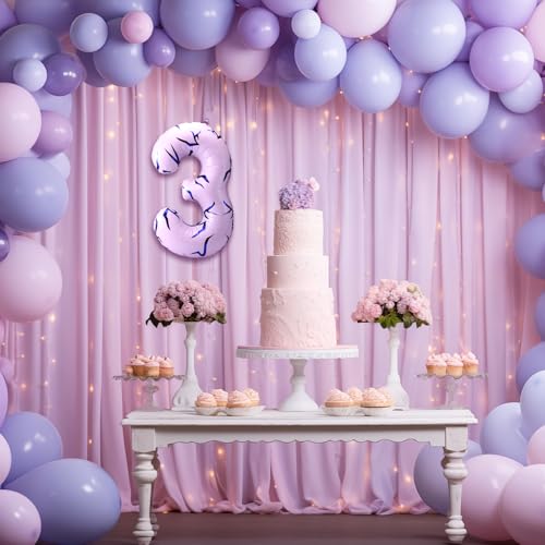 Tasdurian 40 Inches Number 3 Balloon with Kpop Theme Tattoo Design Big Large Number Foil Balloons for Kpop Theme Party Birthday Anniversary Party Garland Arch Decorations Supplies by Tasdurian - Image 4