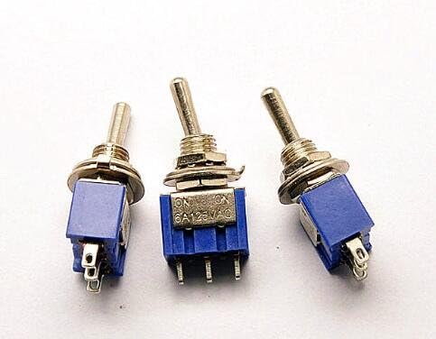 Double Rocker Switch 10pcs MTS102 3Pin 3A 250V 6A 125V Panel | 10-Pack Double Rocker Switches with Panel, 3-Pin, 3A/250V 6A/125V, On/Off