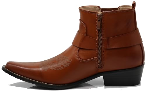 Enzo Romeo WT10 Men's Western Cowboy Motorcycle Ankle Boots3