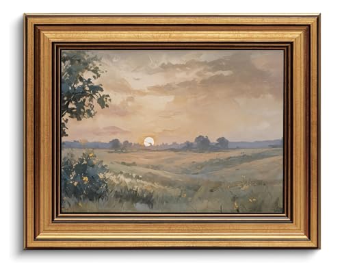 Gold Framed Wall Art Vintage Canvas Wall Art Fall...