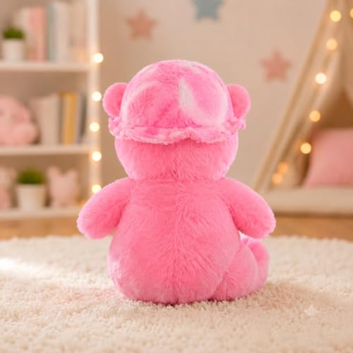 Image of GOLDENHUB Teddy Bear 30 CM Sitting with Cap Pink, Soft Toys, Sweet Expression, Red Color Teddy Bear for Unisex Kinds, for Wedding, Perfect for Snuggles and Imaginative Play
